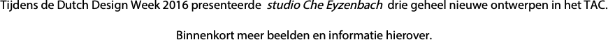 Tijdens de Dutch Design Week
